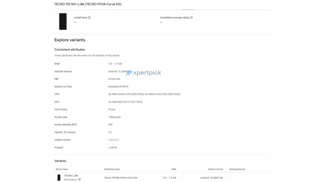 Tecno Pova Curve 5G Shows Up with Dimensity 7300 and Android 15 3 Tecno Pova Curve 5G Google Play Console